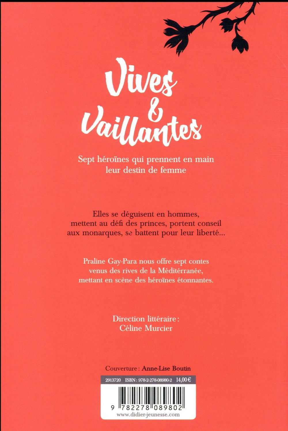 Back cover of Vives & vaillantes, sept heroïnes de contes