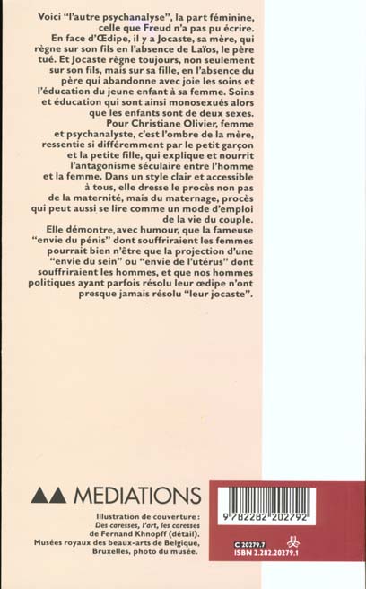 Back cover of Les enfants de jocaste - l'empreinte de la mere