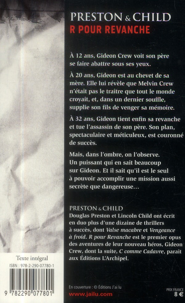 Back cover of R pour revanche