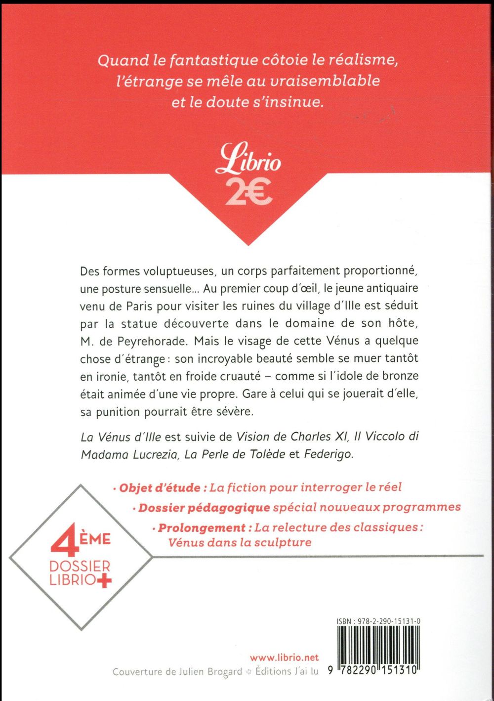 Back cover of La Vénus d'Ille et autres nouvelles