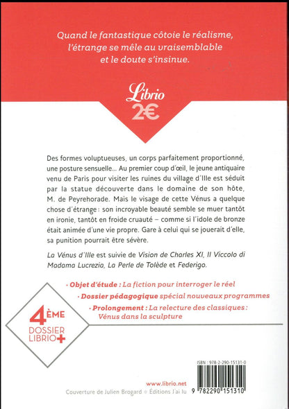 Back cover of La Vénus d'Ille et autres nouvelles