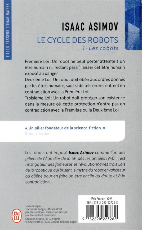 Back cover of Le cycle des robots Tome 1
