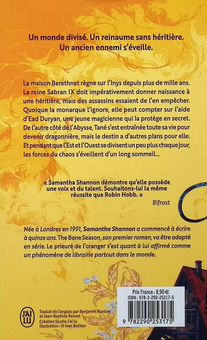 Back cover of Le prieuré de l'oranger Partie 1                     (traduction conjointe Kuntzer)
