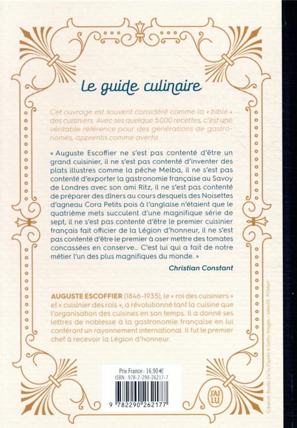 Back cover of Le guide culinaire
