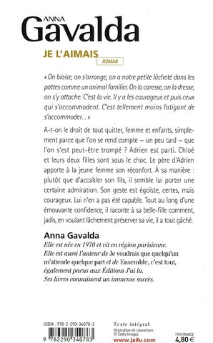 Back cover of Je l'aimais