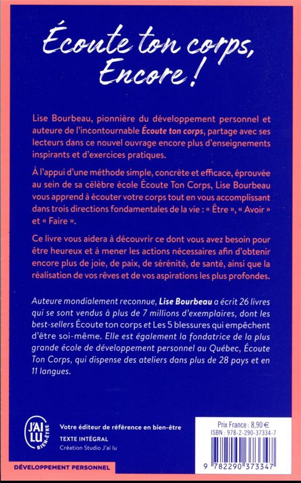 Back cover of écoute ton corps, encore !