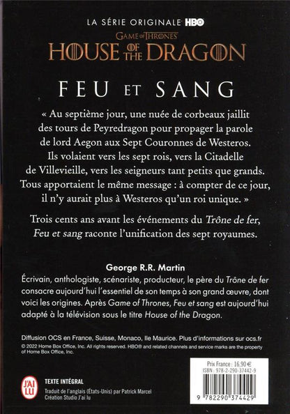 Back cover of Feu & sang                     (intégrale)