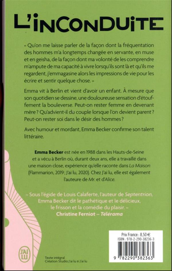 Back cover of L'Inconduite