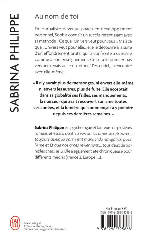 Back cover of Au nom de toi