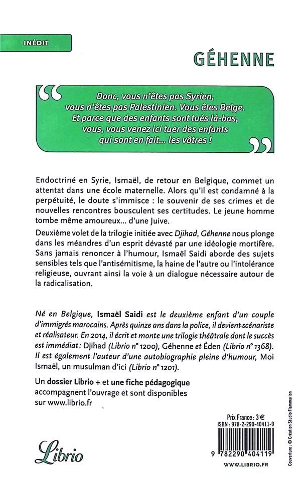 Back cover of Géhenne