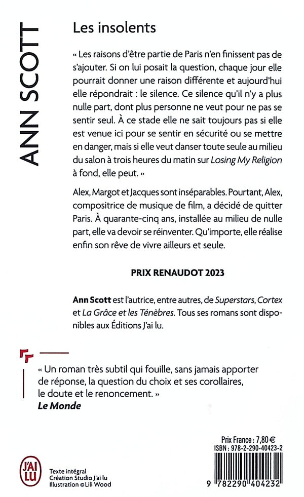 Back cover of Les insolents