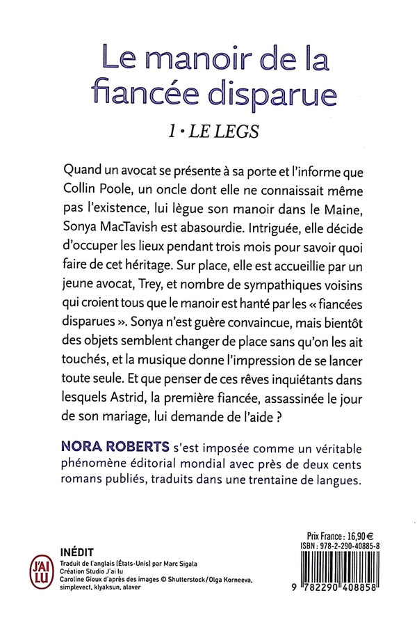 Back cover of Le manoir de la fiancée disparue Tome 1 : Le legs