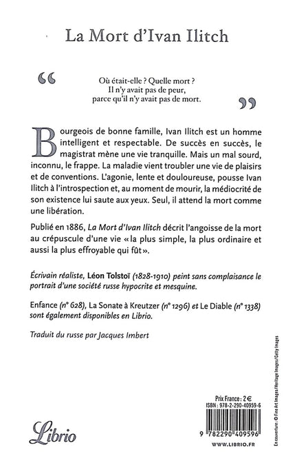 Back cover of La mort d'Ivan Ilitch