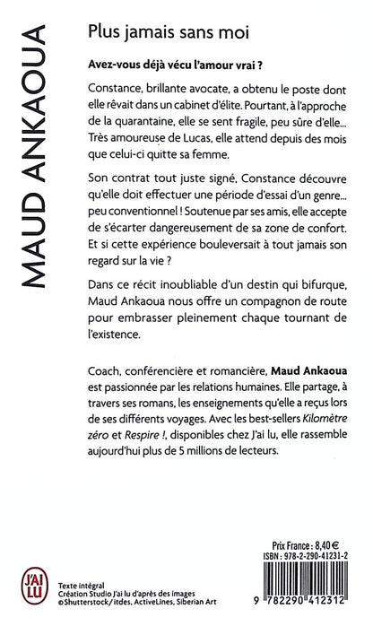 Back cover of Plus jamais sans moi