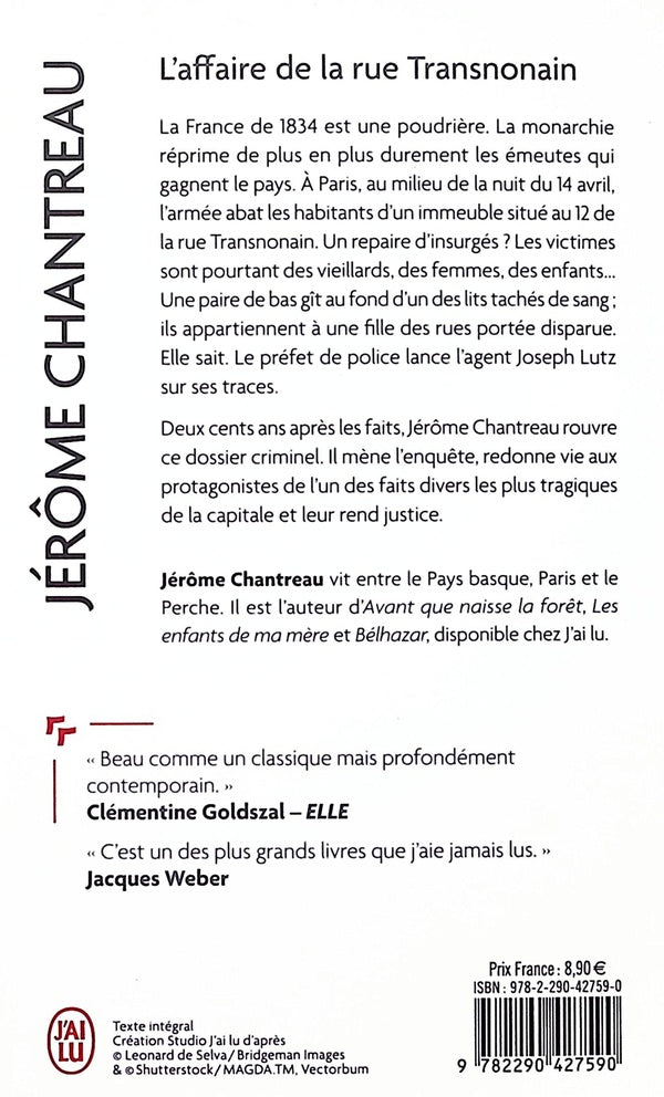 Back cover of L'affaire de la rue Transnonain