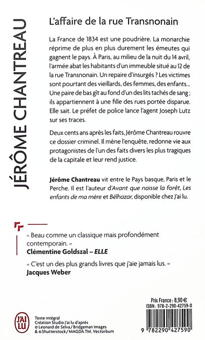 Back cover of L'affaire de la rue Transnonain