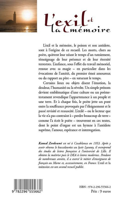 Back cover of L'exil et la mémoire