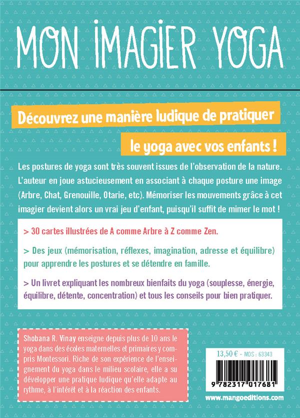 Back cover of Mon imagier yoga : 30 postures ludiques de A à Z