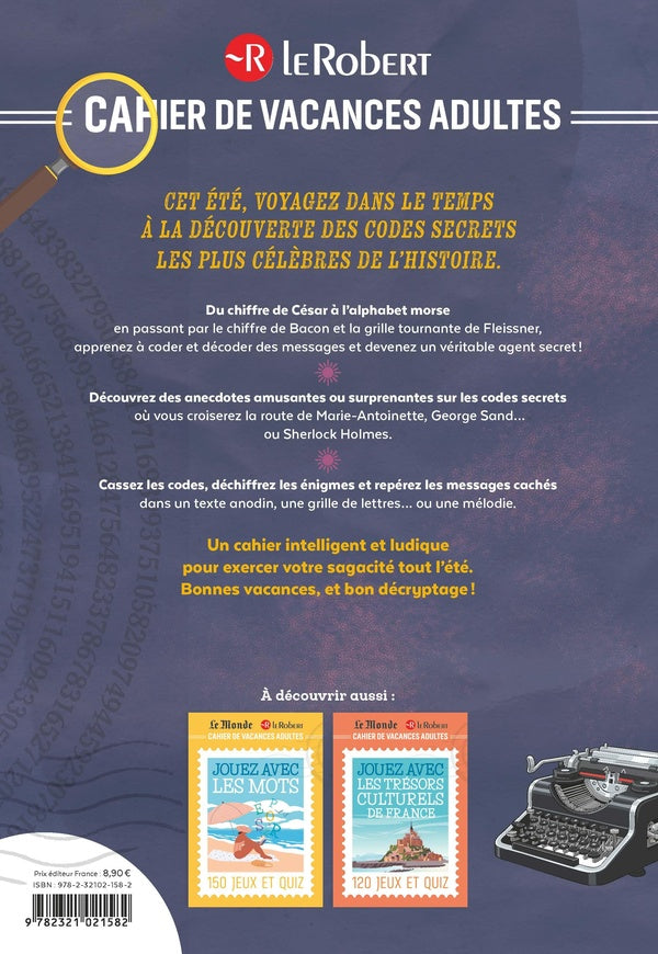 Back cover of Cahier de vacances adultes : Décryptez les codes secrets, de César à la guerre froide