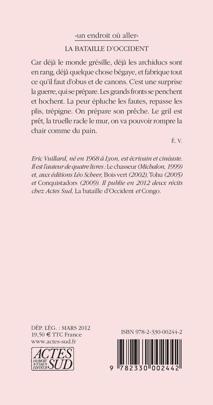 Back cover of La bataille d'occident