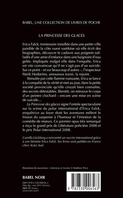 Back cover of La princesse des glaces                     (Traduction conjointe Marc de Gouvenain)