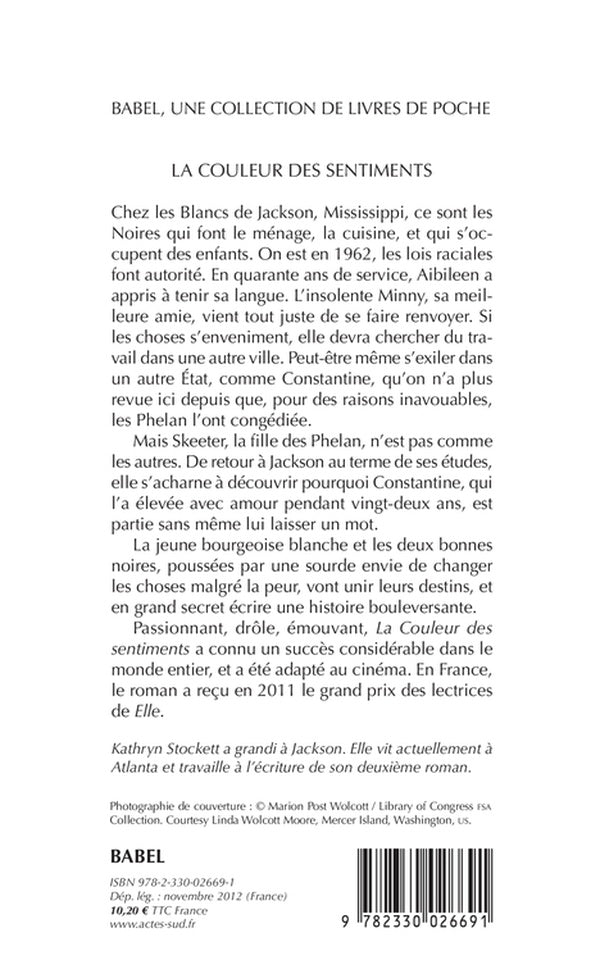 Back cover of La couleur des sentiments