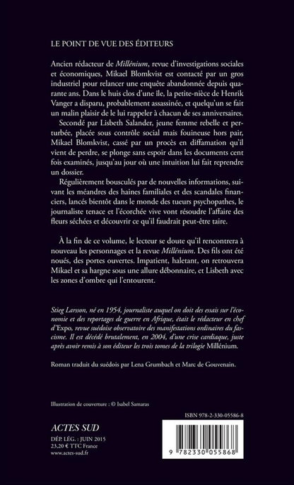 Back cover of Millénium Tome 1 : les hommes qui n'aimaient pas les femmes