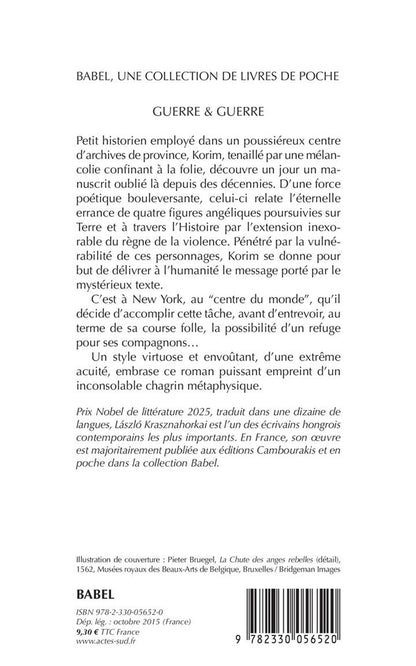 Back cover of Guerre & guerre