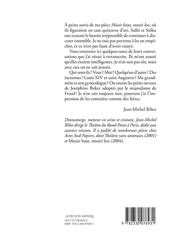 Back cover of Sulki et Sulku ont des conversations intelligentes