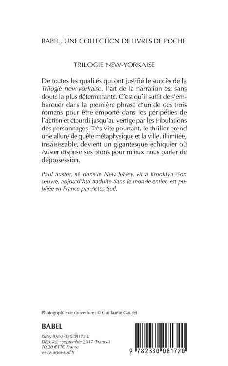 Back cover of Trilogie new-yorkaise