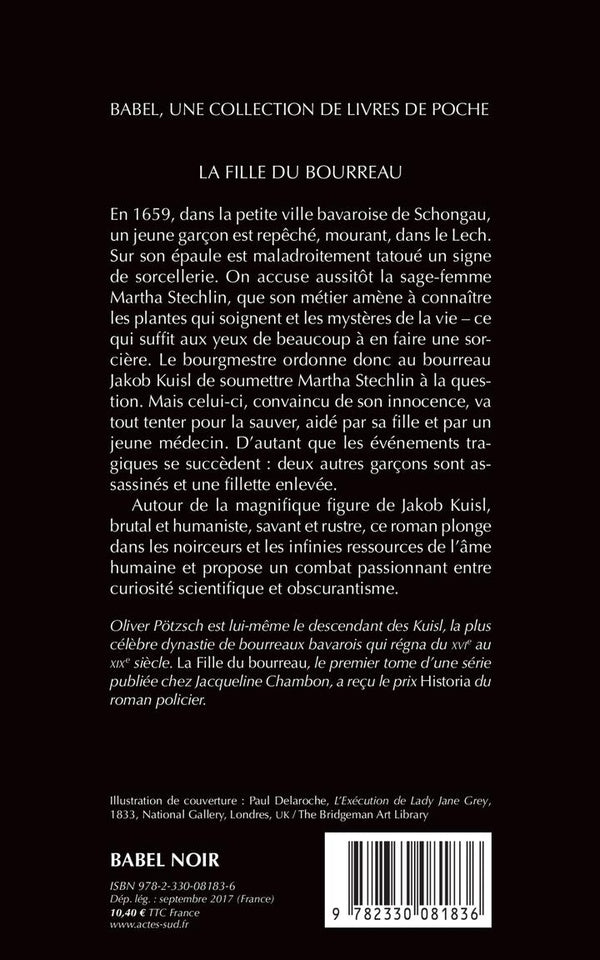 Back cover of La fille du bourreau