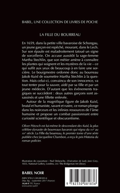 Back cover of La fille du bourreau