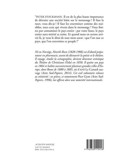 Back cover of Un ennemi du peuple