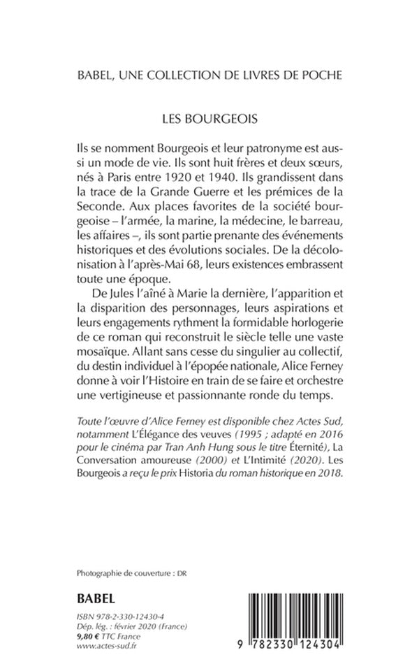 Back cover of Les Bourgeois