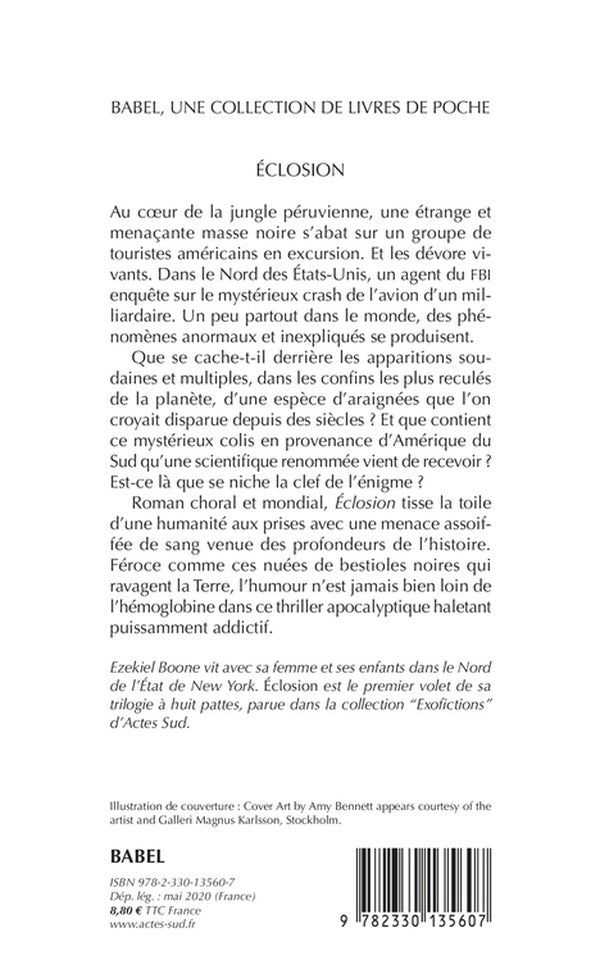 Back cover of éclosion