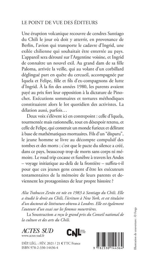 Back cover of La soustraction