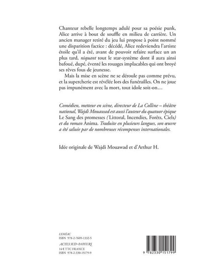 Back cover of Mort prématurée d'un chanteur populaire dans la force de l'âge