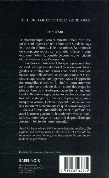 Back cover of L'épidemie