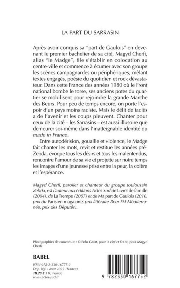 Back cover of La part du sarrasin