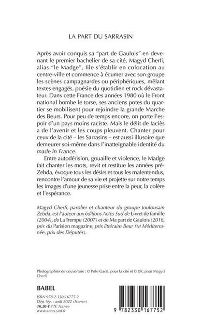 Back cover of La part du sarrasin