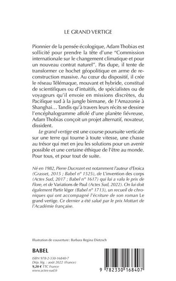 Back cover of Le grand vertige