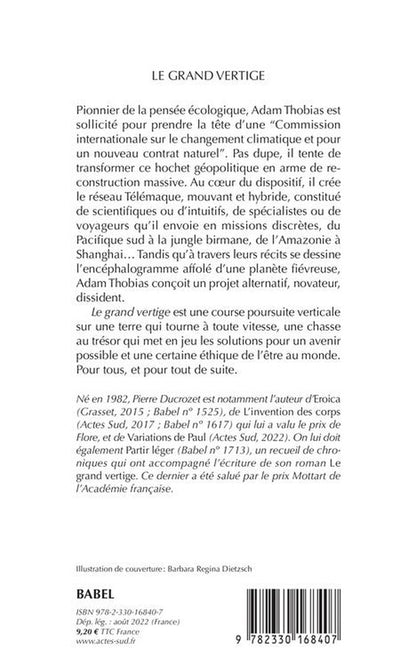 Back cover of Le grand vertige