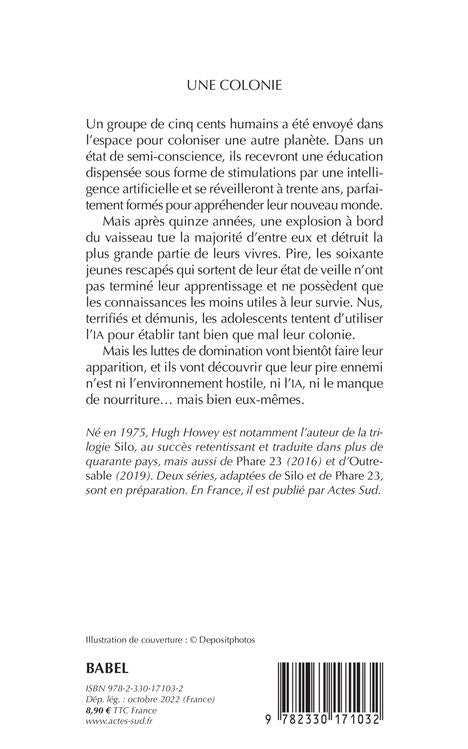 Back cover of Une colonie