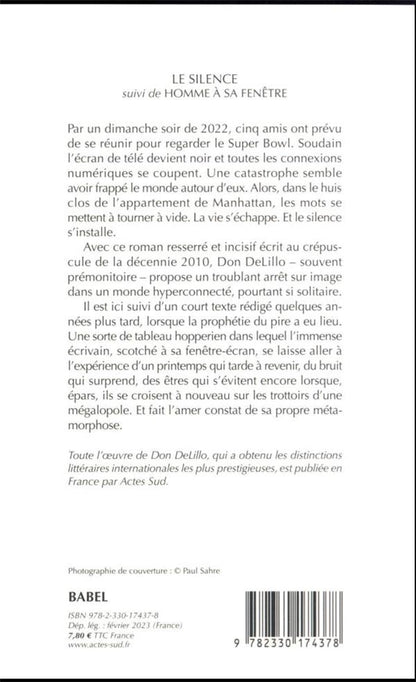 Back cover of Le silence