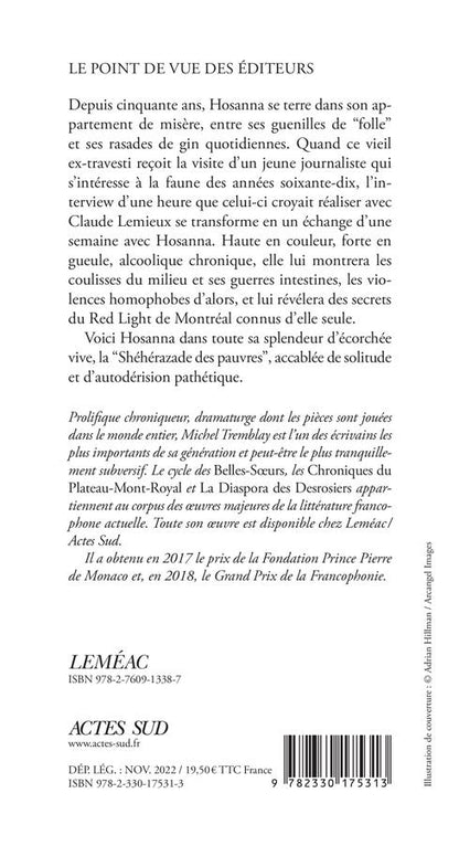 Back cover of La Shéhérazade des pauvres
