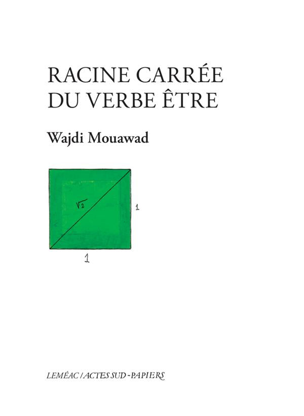 Front cover of Racine carrée du verbe être
