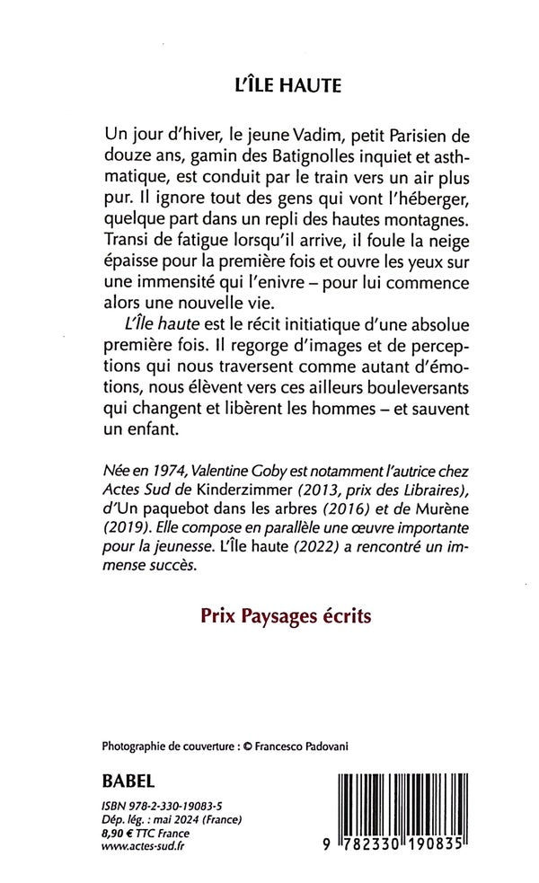 Back cover of L'île haute