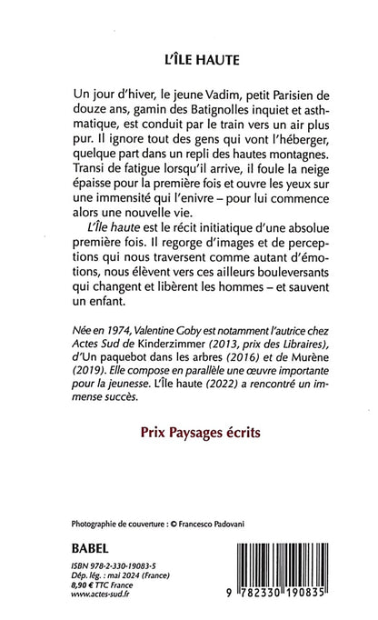 Back cover of L'île haute