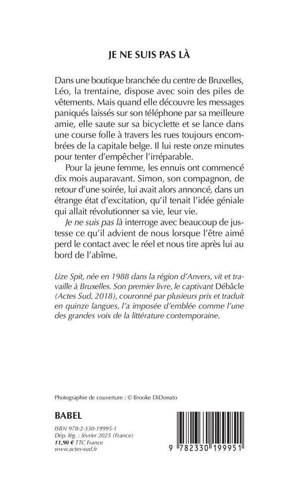 Back cover of Je ne suis pas là