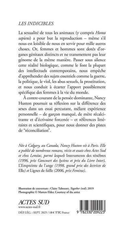 Back cover of Les Indicibles